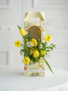 Boîte à fleurs Portable pliable, grand bouquet de roses <span class=keywords><strong>rectangulaire</strong></span>, boîte d'emballage florale de fleuriste, paquet plat <span class=keywords><strong>pas</strong></span> <span class=keywords><strong>cher</strong></span> - Product Image 5