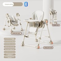 Chaise haute convertible pour bébé la plus vendue avec coussin amovible, base antidérapante, design moderne en bois, pour la maison et la crèche, facile à nettoyer