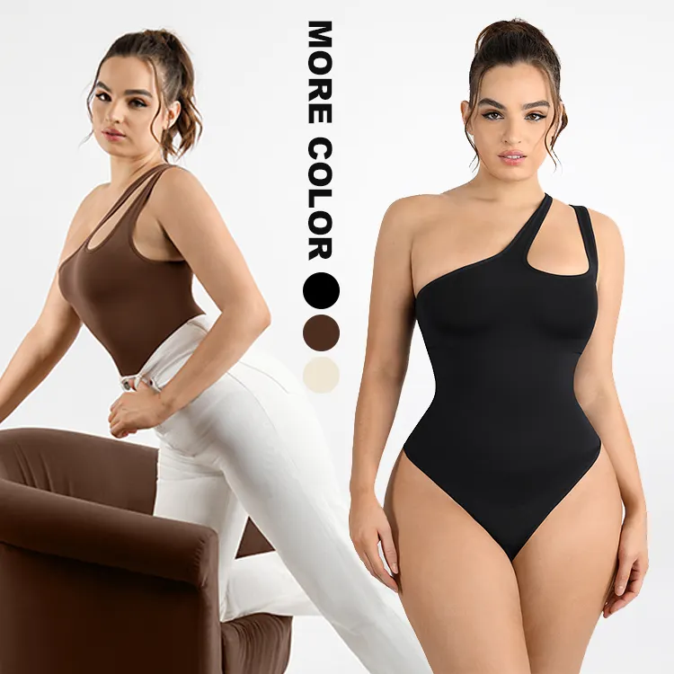 Bodysuit kustom untuk wanita 2023 pakaian pembentuk kontrol perut Bodysuit lengan panjang pakaian kasual wanita