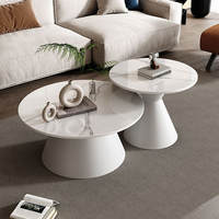 Cadre en acier carbone et dessus en pierre frittée Table basse combinée de haute qualité pour les ensembles de salon modernes