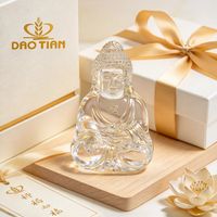 Statue de Bouddha en cristal K9 de haute qualité, figurine de méditation en verre poli, décoration Feng Shui pour la maison et cadeau spirituel