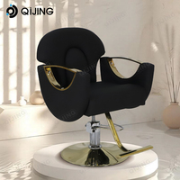 Chaise de salon inclinable barbier pour coiffeur pivotant salon de coiffure chaise de salon de coiffure chaise de salon de coiffure robuste base en or