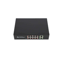Conmutador Ethernet Gigabit PoE8 TONGVEO, 8 Puertos PoE+2 Uplink, Transmisión de 100m y Seguridad VLAN, Gigabit RJ45, 30W, Alta Estabilidad