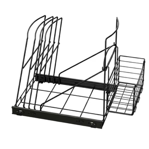 Support de poubelle coulissant en métal robuste avec panier de <span class=keywords><strong>rangement</strong></span>, organisateur de <span class=keywords><strong>cuisine</strong></span> moderne et peu encombrant pour sous-<span class=keywords><strong>meuble</strong></span> - Product Image 1
