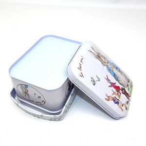 Eco-Friendly Recyclable Portable Handle Rectangular Tinplate <b>Box</b> Cute Rabbit <b>Floral</b> Print Candy Gift Tin <b>Box</b> for Christmas - Product Image 5