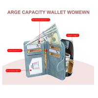 Portefeuille de voyage vintage pour femme avec protection RFID anti-vol, porte-cartes avec fenêtre d'identification, grande capacité, pochette zippée pour pièces de monnaie, idéal pour les sorties quotidiennes