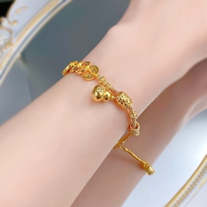Nouveau Bracelet en Argent S925 avec Cinq Pièces de Monnaie Impériales Chinoises en Forme de <span class=keywords><strong>Gourde</strong></span>, Bijou de Mariage de Luxe Léger et de Niche, Style Chinois Chic - Product Image 5