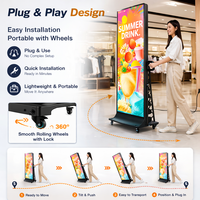 Pantalla LED Vertical P1.25/1.86 para Carteles, Cartel Digital LED con Ruedas, Cartel Digital Interior para Centros Comerciales