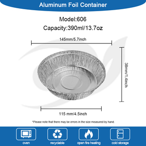 Nhà Máy Giá 13.7Oz Nhôm Dùng Một Lần Lá Tấm Vòng Nhôm Lá Pan Takeaway Bánh Pizza Pan <span class=keywords><strong>Container</strong></span> Thực Phẩm - Product Image 5