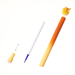 <span class=keywords><strong>Stylo</strong></span> <span class=keywords><strong>effaçable</strong></span> à mécanisme rotatif, thème Popcorn parfumé, avec gomme en forme de pop-corn réaliste, pointe de 0,5 mm, encre bleue, pour l'école et le bureau - Product Image 2