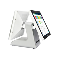 Machine de point de vente Elanda durable à double écran à deux côtés 15 pouces Windows Point de vente POS PC tout en un systèmes de caisse enregistreuse POS