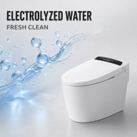WC intelligent avec bidet intégré, siège chauffant, lavage à l'eau chaude, séchage à l'air chaud, chasse d'eau automatique, buse autonettoyante, veilleuse, sortie S allongée