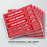 Étiquettes adhésives en PVC pour équipement industriel en gros, impression couleur, découpe, feuilles d'étiquettes industrielles brillantes
