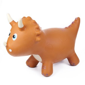 Jumping Green Three Horn Dinosaur Kids Toy Jumping Animals Juguetes inflables Jumping Horse para niños pequeños que juegan - Product Image 2