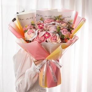 Rose Lily Knitted Bouquet Hand-woven Graduation Season Eternal Flower <b>Gift</b> for Girlfriend Best Friend Cross-border Foreign Trade - Product Image 3