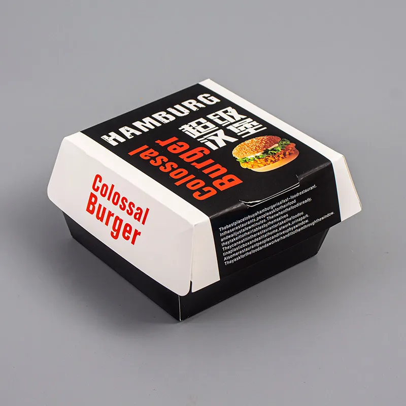 ToGo Logo usa e getta Design personalizzato stampato a conchiglia pranzo Fast Food Sandwich patatine fritte scatola Hamburger da asporto imballaggio di carta