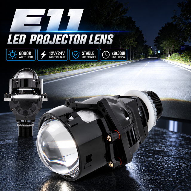 Bi LED Projector Lens E11 3 Inch Laser 6000K 12V 24V for Car Headlamp High Low Beam Automotive Headlight Retrofit Upgrade