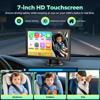 Moniteur de caméra de voiture pour bébé avec 5G WiFi Split View Syncs Phone Navigation 7 pouces sans fil CarPlay Android Auto Screen Night Vision