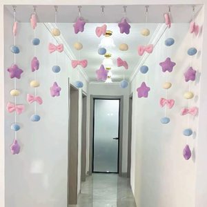 Di alta qualità a forma di <span class=keywords><strong>cuore</strong></span> stile pianeta tenda appesa Design carino decorazione da parete tenda Drill-free porta tenda per la decorazione della casa - Product Image 2