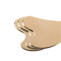 Outil de thérapie des tissus mous de masseur facial Gua Sha en cuivre avec panneau Guasha en métal et sac pour les produits de massage d'application du visage