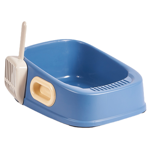 Bac à litière intelligent pour chat, grande capacité, en plastique, avec barrière anti-éclaboussures surélevée, 39x30x16cm - Product Image 1