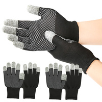 Guantes de Cinco Dedos con Pantalla Táctil Extendida (Nylon/PVC) para Juegos e Instrumentos Electrónicos; Palma Antideslizante para Uso en Verano