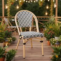 Ensembles de meubles de jardin d'extérieur imperméables en gros, fauteuils de patio en rotin français tressé à la main, ensembles de chaises bistrot de Paris