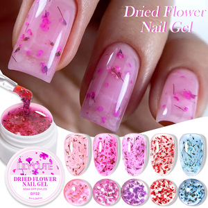 Esmalte de Uñas en Gel Multifunción con Flores Secas, 6 Colores, 8ml, Serie Hada, Fototerapia, DIY, No Tóxico, Ecológico, Botella Francesa - Product Image 2