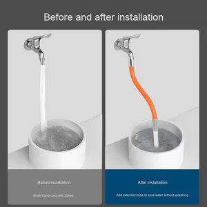 Pièces de cuisine pour appareils de blanchisserie Tube d'extension de <span class=keywords><strong>robinet</strong></span> anti-éclaboussures universel en plastique Accessoires de lavage en forme de pliage manuel - Product Image 3