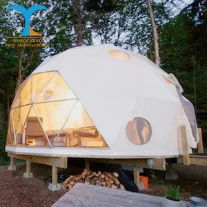 Tenda Kubah dengan Kubah Geodesic Kamar Mandi Kamping Trailer Gelembung Tenda Acara Kubah Acara Rumah Pameran Dagang Tenda 5M