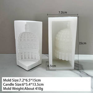 INTODIY DIY Dekorasi Rumah Kerajinan Beton Cetakan Lilin Kreatif Eropa Arsitektur Silikon Semen Plester Cetakan - Product Image 6