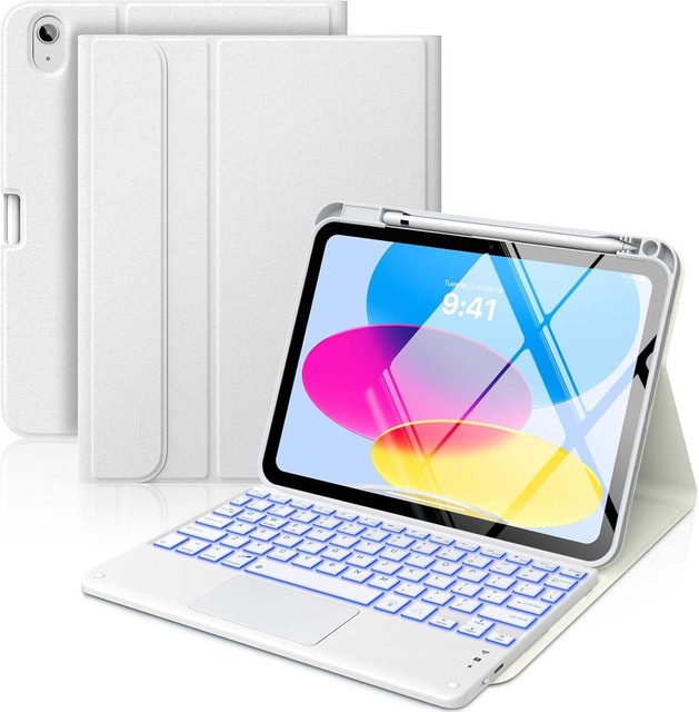 Wholesale PU Wireless Backlit Keyboard Case iPad 11th/10th Gen Detachable Magnetic Folio Cover Pencil Holder Protection