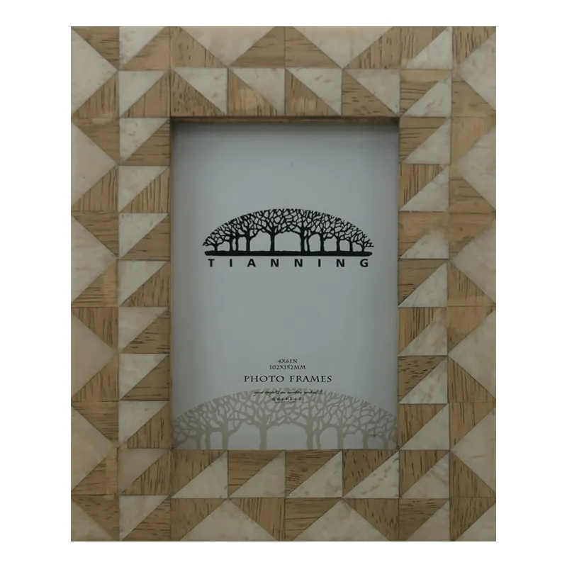 Pierre artificielle avec motif triangulaire incrustation 4*6 5*7 8*10 Cadres photo en bois yiwu riche cadre photo