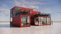Maisons modulaires préfabriquées à deux étages, personnalisées, de 20 et 40 pieds, en conteneurs pliables, pour usage en villa, avec panneaux sandwich écologiques
