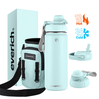 Bouteille d'eau à vide en acier inoxydable de 18oz 22oz 32oz Bouteilles d'eau chaude et froide pour le sport à large ouverture avec logo personnalisé