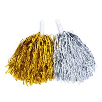 Pompons Métalliques Professionnels Moelleux en Gros pour Équipes de Cheerleading, Pompons de Danse Haute Densité pour Compétitions Sportives 2 PIÈCES