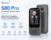 Dispositivo Traductor Inteligente S80 PRO con IA y ChatGPT, 138 Idiomas, Traducción Offline y Online por WiFi, para Viajes de Negocios y Uso en la Oficina