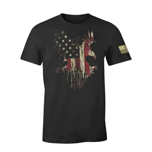 Latest customization Good Quality Full Size American Country Men's Fashion T-shirt With 100% Polyester