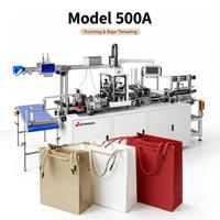 Machine automatique de pose de cordons pour sacs en papier, perforatrice et enfileuse de cordons pour sacs de courses, équipement de pose de poignées de sacs