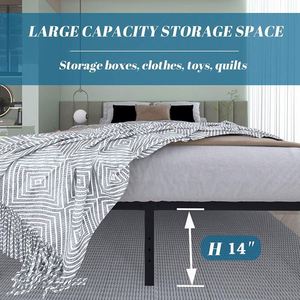 WEKIS Modern Metal Queen <b>Platform</b> Double <b>Bed</b> <b>Frame</b> Easy Fit Durable 10-Year Warranty Stylish Steel Slats Design Bedroom Hotel - Product Image 6
