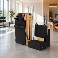 Reformer Pilates en chêne massif pliable rapidement avec roulettes, certifié CE, équipement de fitness facile à ranger pour studio