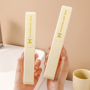 Travel Toothbrush Case Portable Minimalist Japanese Style Dustproof <b>Storage</b> <b>Box</b> PP <b>Material</b> Green Yellow White 21cm Length - Product Image 3