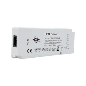 LED dolap ışığı/led şerit ışık için 12v 24V 30w plastik kasa led sürücü