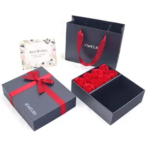 Caja de regalo con Rosa de jabón rojo Artificial, Popular, para chicas y amigos