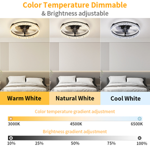 Crystal Modern LED <b>Ceiling</b> Fan <b>Light</b> Flush Mount 5 Blades DC Motor <b>Remote</b> <b>Control</b> Dimmable <b>Light</b> Fixture For bedroom Living Room - Product Image 3