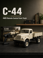 Camion de transport militaire RC WPL 1:16 2,4 GHz 6 roues motrices avec remorque métallique, télécommande électrique, portée de 30 à 50 m