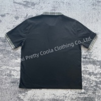 Chemise en coton tissé surdimensionnée MO706, respirante, basique, à manches courtes, avec logo imprimé numériquement, personnalisable, de haute qualité, 200g, boutonnée, pour homme