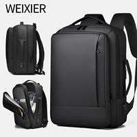 Sac à dos unisexe pour ordinateur portable en tissu Oxford, étanche, antivol, extensible, avec port de chargement USB, élégant sac de travail en polyester
