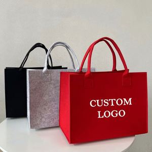 Sac fourre-tout rectangulaire grande capacité pour femme avec poignée portable et fermeture à bouton, couleur unie, en feutre épaissi, idéal pour la vie quotidienne ou comme cadeau - Product Image 1