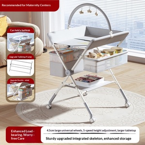 Baby Diaper Changing Table with Mosquito Net Foldable Metal Frame American Style Portable Multifunction for Newborns - Product Image 4